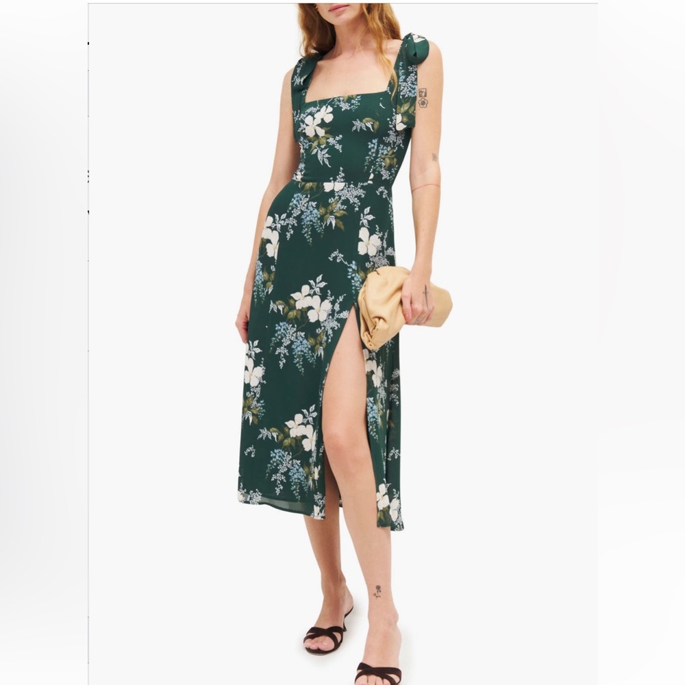 Reformation Twilight Floral Dress, Portia Green, Size 2, sold out some wear